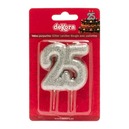 Candela numero argento - numero, 25