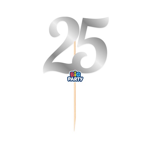 Cake topper carta numero 25 - carta,